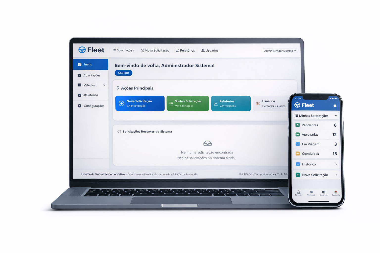 Fleet Transporte — solicitação de táxi corporativo